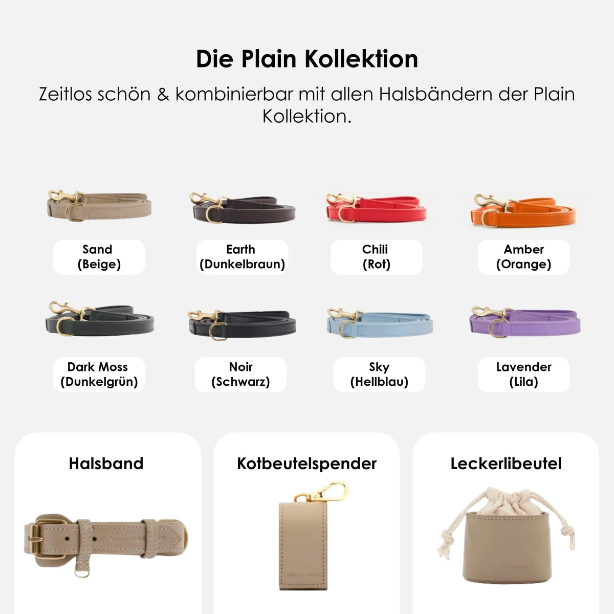 William Walker Premium Leather Dog Leash Sand (Beige)
