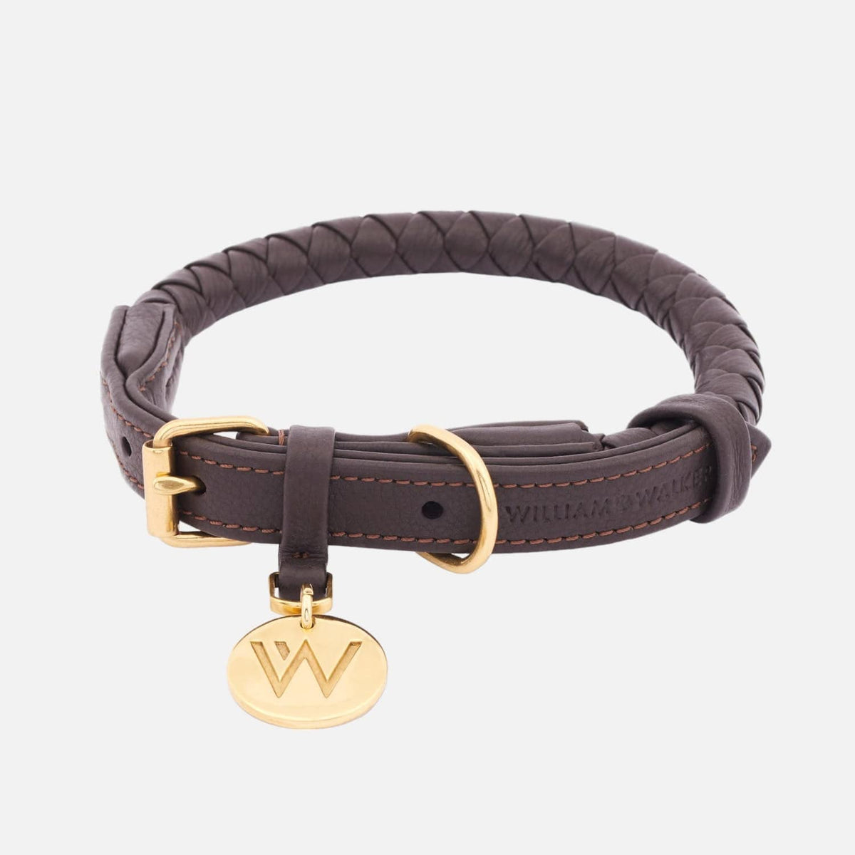 William Walker Leather Dog Collar Twisted Earth (Brown)