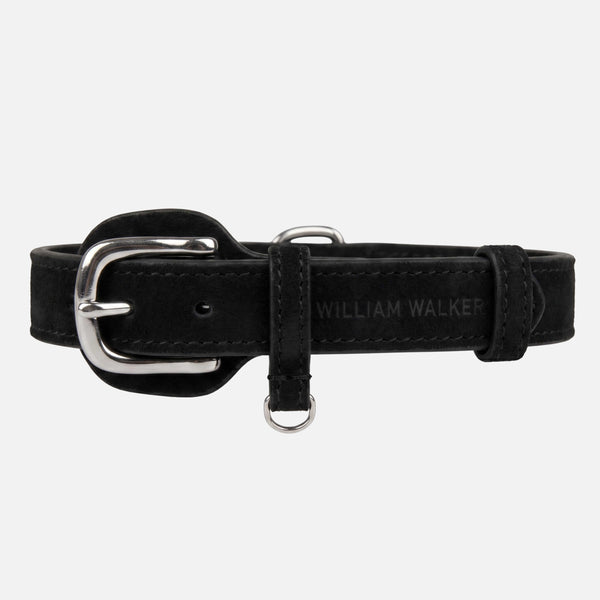 Collier pour chien en cuir nubuck résistant à l'eau Nero (Noir)