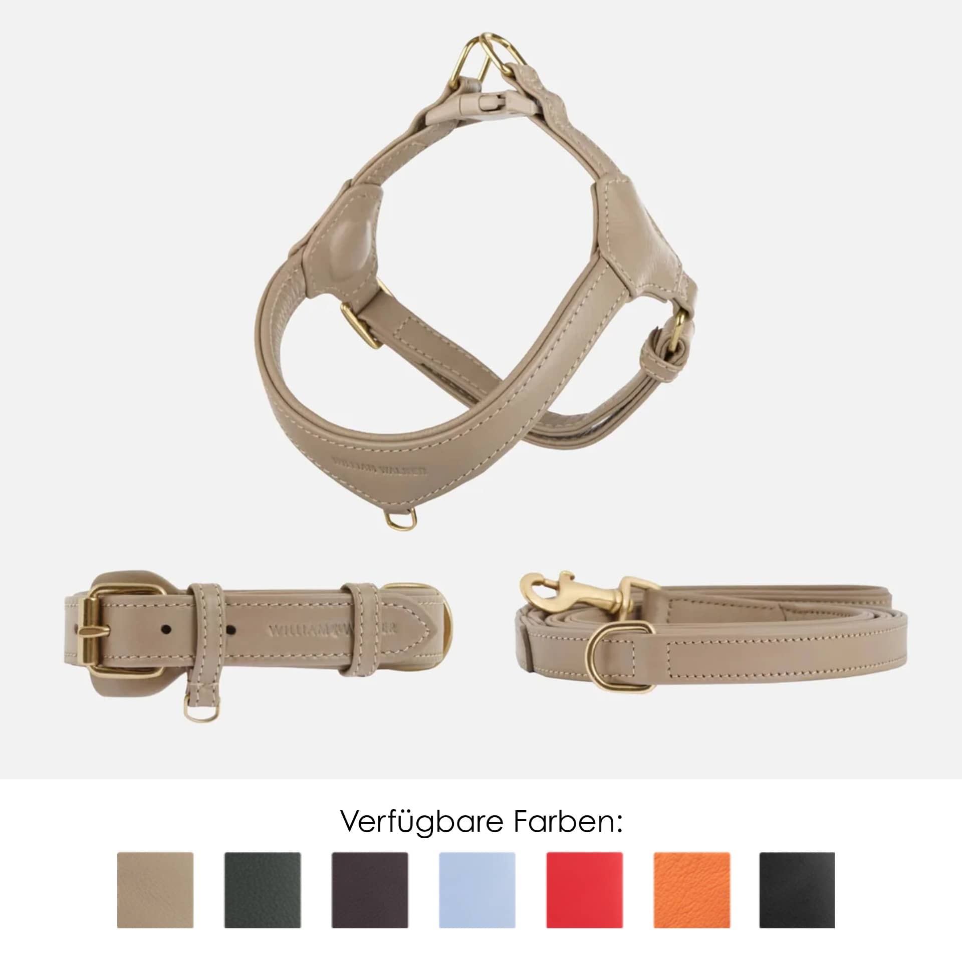 William Walker Configurator voor premium leren hondentuigbundel voor kleine honden