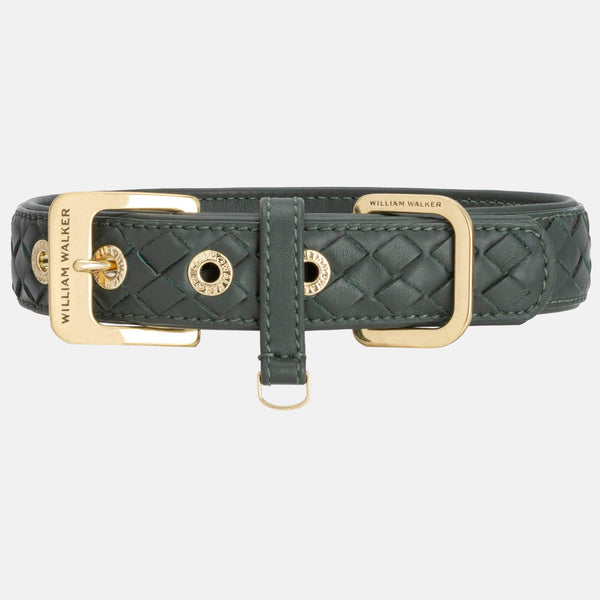 Collier pour chien en cuir Prestige Forest (vert forêt)